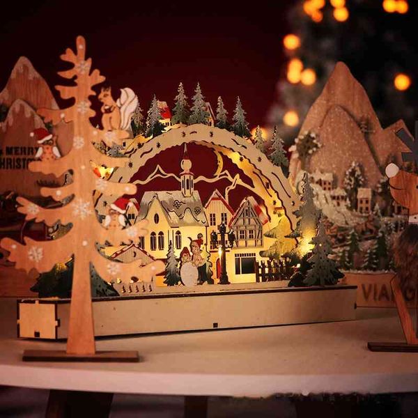 new led wood luminous christmas village shopping window home decoration gifts 
new led wood luminous christmas village shopping window home decoration gifts