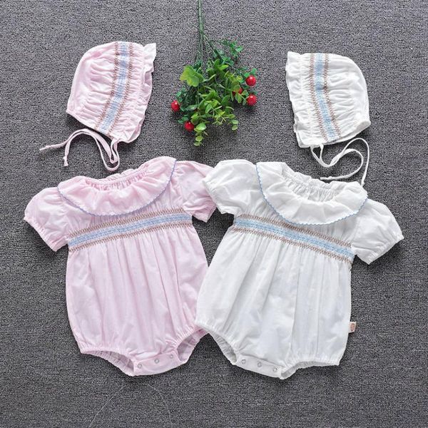 jumpsuits summer baby girls rompers born infant clothes toddler solid embroidery design jumpsuit with hat 2 pcs set princess one-pieces, Blue
jumpsuits summer baby girls rompers born infant clothes toddler solid embroidery design jumpsuit with hat 2 pcs set princess one-pieces, Blue