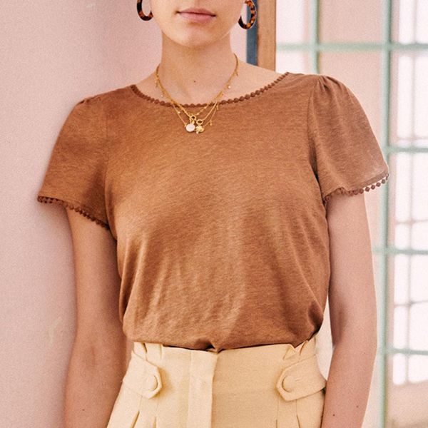 2021 new agathe cotton t shirt women tassel short sleeve o neck backless elegant shirts summer vintage chic tees tunic xf85, White
2021 new agathe cotton t shirt women tassel short sleeve o neck backless elegant shirts summer vintage chic tees tunic xf85, White