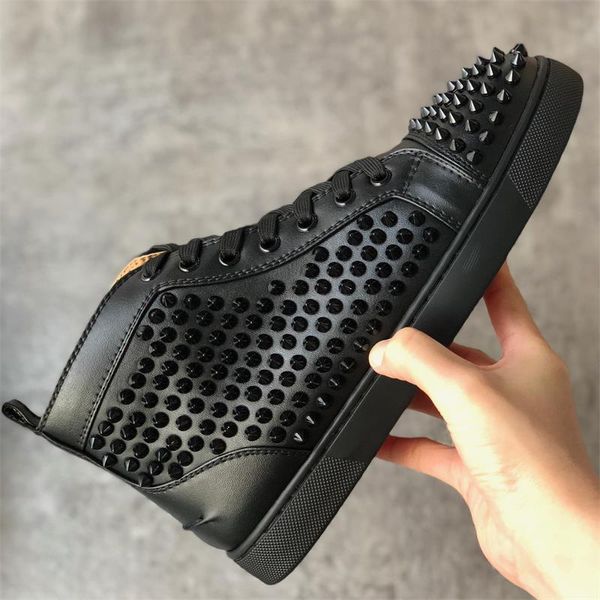 men's red bottom spike shoes men's sneaker suede spikes genuine leather chaussures shoes flats shoes men women party runner sneake, Black
men's red bottom spike shoes men's sneaker suede spikes genuine leather chaussures shoes flats shoes men women party runner sneake, Black