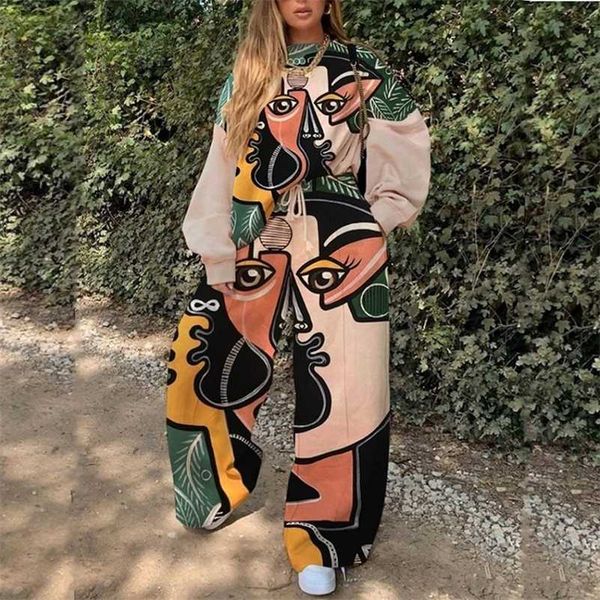 women's casual round neck loose print basic sweater suit stylish clothing matching outfits tracksuits sports jogging suit 211202, White
women's casual round neck loose print basic sweater suit stylish clothing matching outfits tracksuits sports jogging suit 211202, White
