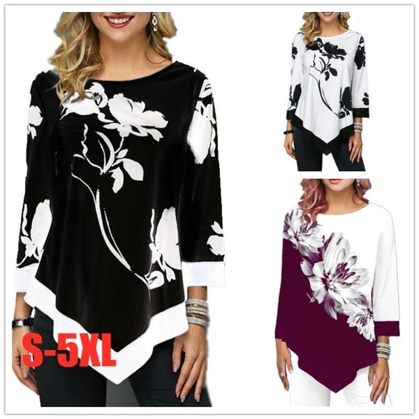 irregular women blouse shirts casual o-neck flral print loose female blouse tosp summer female tunic plus size blusas shirts, White
irregular women blouse shirts casual o-neck flral print loose female blouse tosp summer female tunic plus size blusas shirts, White