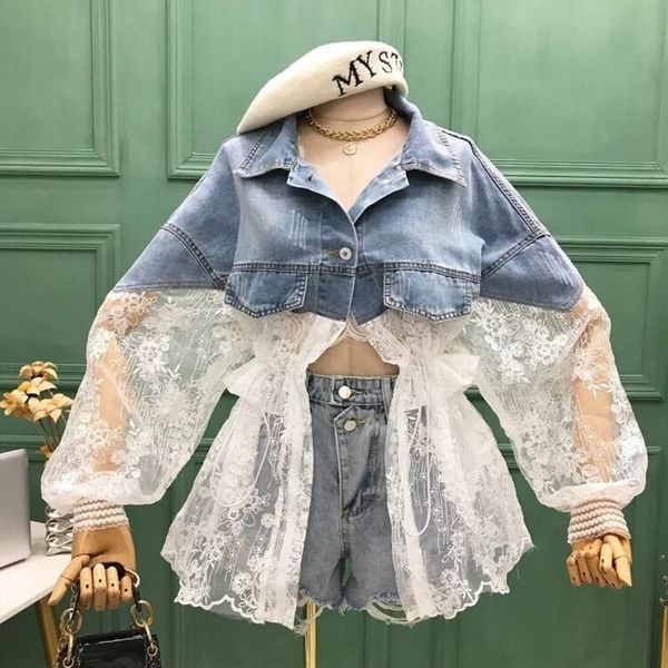 women's jackets fashion oversized sunscreen shirt runway women summer loose long denim sleeve patchwork embroidery lace jeans coats, Black;brown
women's jackets fashion oversized sunscreen shirt runway women summer loose long denim sleeve patchwork embroidery lace jeans coats, Black;brown