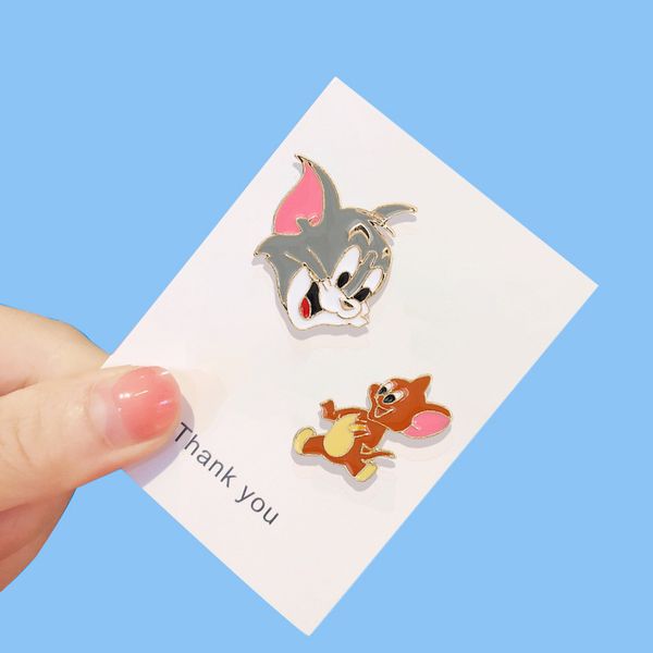 cute cat and mouse brooches set 4pcs cartoon animal lapel pins enamel paint badges for girls couple small jewelry xmas gift clothes accessor, Gray
cute cat and mouse brooches set 4pcs cartoon animal lapel pins enamel paint badges for girls couple small jewelry xmas gift clothes accessor, Gray