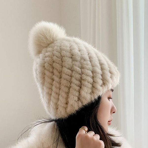 stingy brim hats ladies luxury natural hat women winter cap with pompom knitted warm elegant female fluffy ball bonnet tz8645, Blue;gray
stingy brim hats ladies luxury natural hat women winter cap with pompom knitted warm elegant female fluffy ball bonnet tz8645, Blue;gray