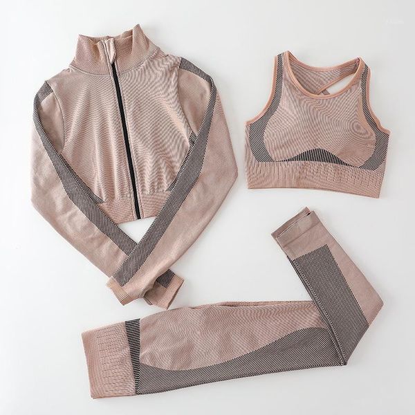 yoga outfit 3 pc set for women gym sport paded bra zipper jacket high waist leggings suits clothes seamless workout
yoga outfit 3 pc set for women gym sport paded bra zipper jacket high waist leggings suits clothes seamless workout