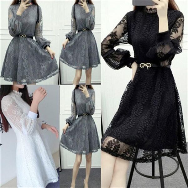 casual dresses summer dress women black white lace mini 2021 spring korean office lady elegant slim long sleeve vestido cx649, Black;gray
casual dresses summer dress women black white lace mini 2021 spring korean office lady elegant slim long sleeve vestido cx649, Black;gray