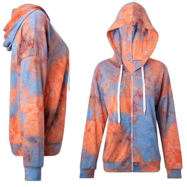 women autumn long sleeve hoodie jacket gradient tie-dye graffiti print drawstring sweatshirt full zip loose outwear coat women's hoodie, Black
women autumn long sleeve hoodie jacket gradient tie-dye graffiti print drawstring sweatshirt full zip loose outwear coat women's hoodie, Black