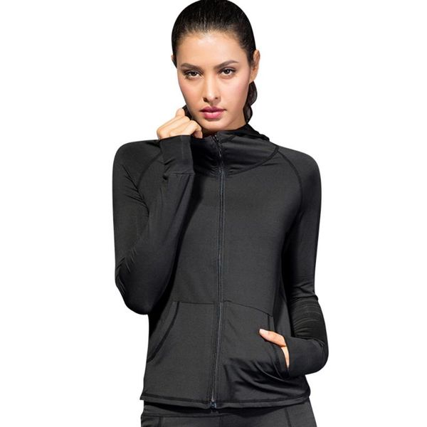 long sleeve quick dry hoodie sports coat t-shirt for women breathable zipper fitness yoga jacket training sportswear clothes, White;red
long sleeve quick dry hoodie sports coat t-shirt for women breathable zipper fitness yoga jacket training sportswear clothes, White;red