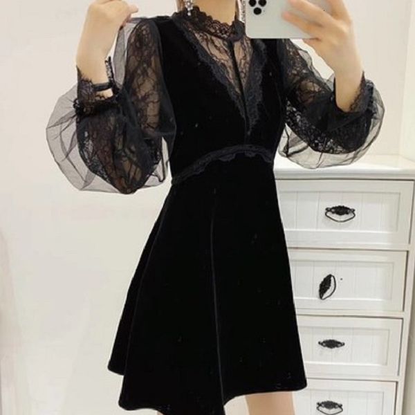 2021 spring new girl velvet women celebrities party dresses winter perspective of lace lantern sleeve mini dress g9db, Black;gray
2021 spring new girl velvet women celebrities party dresses winter perspective of lace lantern sleeve mini dress g9db, Black;gray