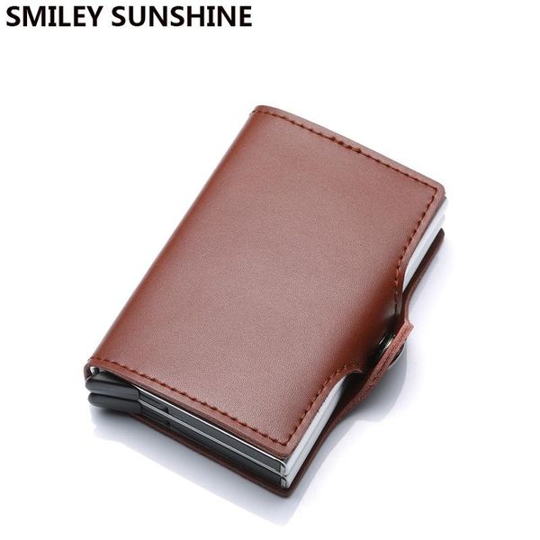 card holders crazy horse genuine leather men women business id holder metal rfid double aluminium box wallet for case, Brown;gray
card holders crazy horse genuine leather men women business id holder metal rfid double aluminium box wallet for case, Brown;gray