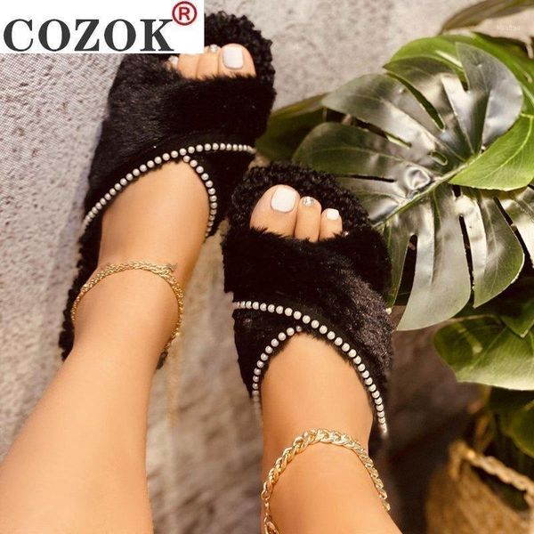 fashion slippers warm plush women's open toe comfort shoes women indoor casual flat shoe female footwear 2021 large 431, Black
fashion slippers warm plush women's open toe comfort shoes women indoor casual flat shoe female footwear 2021 large 431, Black