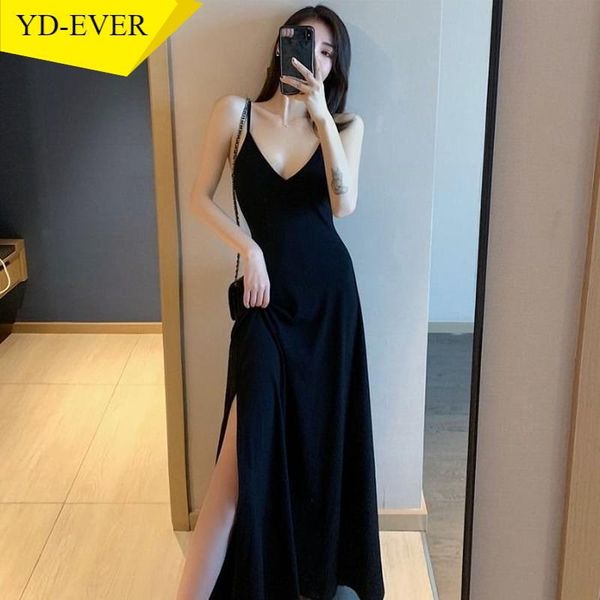 korean chic side split design long slim dress v neck sleeveless camis solid vestido high waist hip a line ropa 2021 48831, Black;gray
korean chic side split design long slim dress v neck sleeveless camis solid vestido high waist hip a line ropa 2021 48831, Black;gray