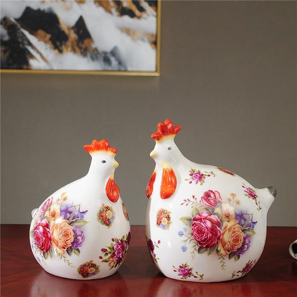 decorative objects & figurines 2pcs simple art garden ceramic rooster crafts ornaments modern home luxury painted pattern animal statue deco
decorative objects & figurines 2pcs simple art garden ceramic rooster crafts ornaments modern home luxury painted pattern animal statue deco
