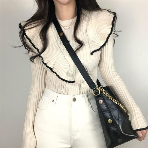 chic simple solid ruffles striped sweatershirt for ladies elegant fashion basic all-match sweatershirt 2021 fall winter fashion, White
chic simple solid ruffles striped sweatershirt for ladies elegant fashion basic all-match sweatershirt 2021 fall winter fashion, White