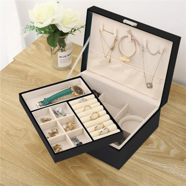 jewelry pouches, bags women box organizer 2 layer large lockable display holder for earring ring necklace bracelet bangle, Pink;blue
jewelry pouches, bags women box organizer 2 layer large lockable display holder for earring ring necklace bracelet bangle, Pink;blue