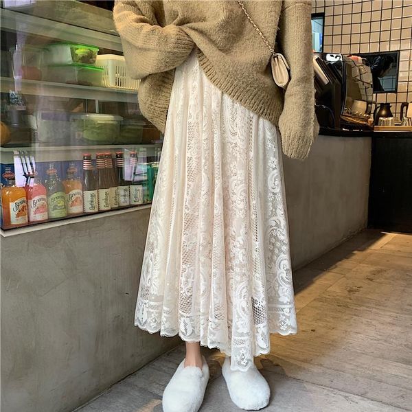 elastic high waist lace skirts womens spring autumn 2021 new korean elegant casual a line black long skirt female
elastic high waist lace skirts womens spring autumn 2021 new korean elegant casual a line black long skirt female