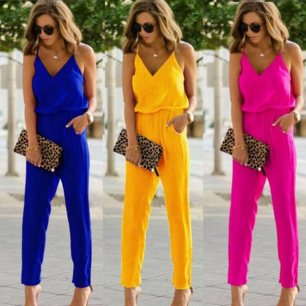 women's jumpsuits & rompers 2021 womens spaghetti summer sleeveless jumpsuit strap wide legs v-neck female bodycon 3 colors, Black;white
women's jumpsuits & rompers 2021 womens spaghetti summer sleeveless jumpsuit strap wide legs v-neck female bodycon 3 colors, Black;white