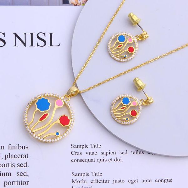 earrings & necklace fansheng jewelry set zircon enamel vintage sets colorful flower round pendant for mother gifts, Silver
earrings & necklace fansheng jewelry set zircon enamel vintage sets colorful flower round pendant for mother gifts, Silver