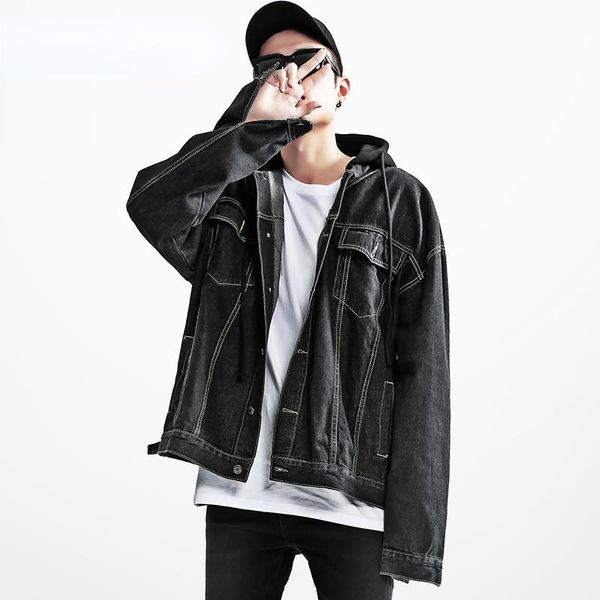 men's jackets spring autumn women coats loose solid thin washed hooded couple vintage harajuku simple all-match fashion casual denim, Black;brown
men's jackets spring autumn women coats loose solid thin washed hooded couple vintage harajuku simple all-match fashion casual denim, Black;brown