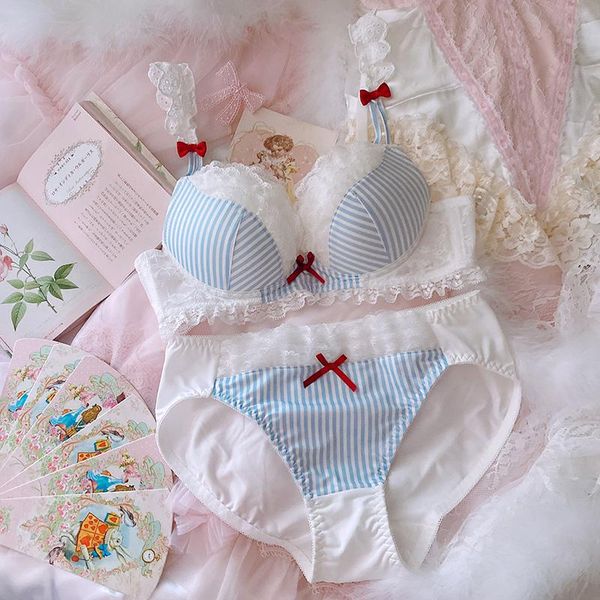 bras sets wriufred girls underwear cute blue striped lace with steel ring lingerie panty push up large size bra set plus, Red;black
bras sets wriufred girls underwear cute blue striped lace with steel ring lingerie panty push up large size bra set plus, Red;black
