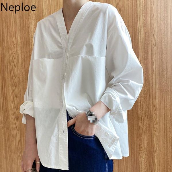 women's blouses & shirts neploe french simple fashion v-neck shirt women 2021 autumn loose casual femme blouse solid color puff sleeve, White
women's blouses & shirts neploe french simple fashion v-neck shirt women 2021 autumn loose casual femme blouse solid color puff sleeve, White