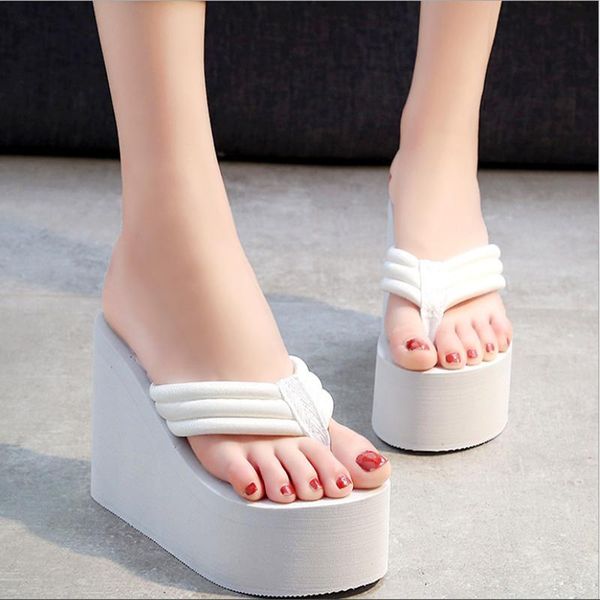 slippers 2021 fashion ladies summer stained wedge heel platform flip-flops high heels beach sandals thick, Black
slippers 2021 fashion ladies summer stained wedge heel platform flip-flops high heels beach sandals thick, Black