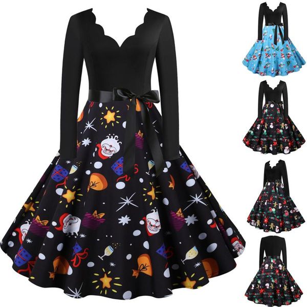 casual dresses christmas party dress women long sleeve v neck elegant vintage print xmas year prom sundress autumn winter plus size, Black;gray
casual dresses christmas party dress women long sleeve v neck elegant vintage print xmas year prom sundress autumn winter plus size, Black;gray