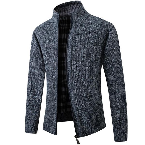 men's sweaters cardigan sweater 2021 fall winter thicken warm zip pullover stand collar jacket slim casual men, White;black
men's sweaters cardigan sweater 2021 fall winter thicken warm zip pullover stand collar jacket slim casual men, White;black