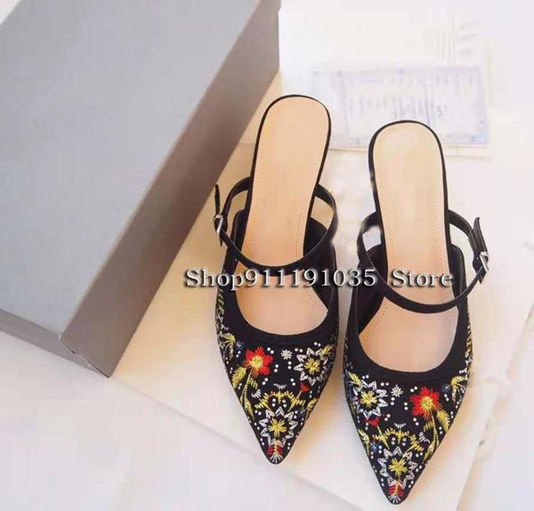 sandals women's brand designer classic tide retro embroidery mid-heel half-drag single shoes spring and summer 3, Black
sandals women's brand designer classic tide retro embroidery mid-heel half-drag single shoes spring and summer 3, Black