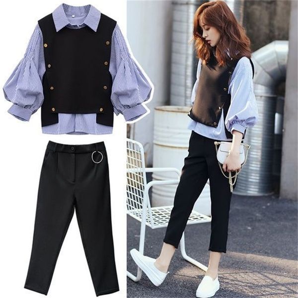 female long sleeve fashion thin savage han fan striped blouse + casual lady will see pants three office parts wear h174 aooo, Black;brown
female long sleeve fashion thin savage han fan striped blouse + casual lady will see pants three office parts wear h174 aooo, Black;brown