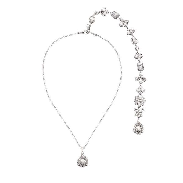 pendant necklaces rhinestone flower back wedding party crystal necklace for women, Silver
pendant necklaces rhinestone flower back wedding party crystal necklace for women, Silver