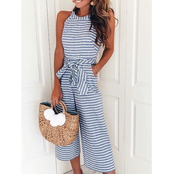 women's jumpsuits & rompers striped printed high waist and women sleeveless jumpsuit with belt nice vogue wide leg pants playsuits, Black;white
women's jumpsuits & rompers striped printed high waist and women sleeveless jumpsuit with belt nice vogue wide leg pants playsuits, Black;white