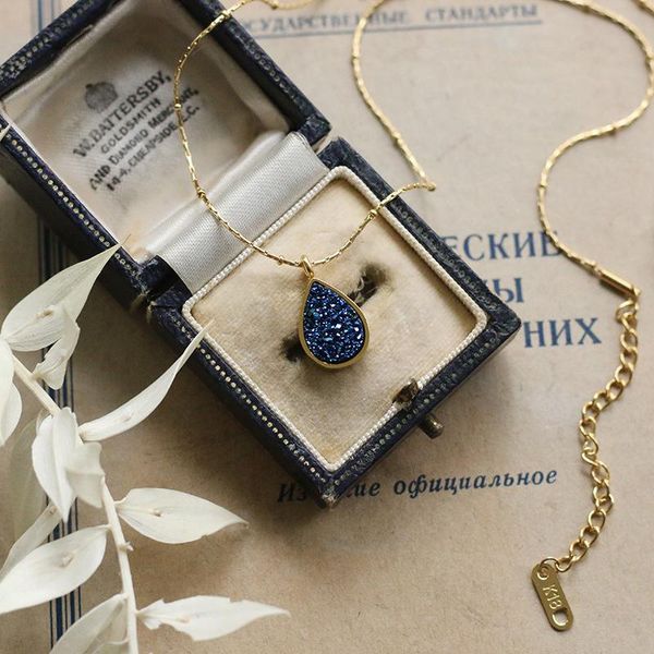 pendant necklaces retro fashion blue crystal jewelry necklace woman classic stainless steel gold chain clavicle gift for girls, Silver
pendant necklaces retro fashion blue crystal jewelry necklace woman classic stainless steel gold chain clavicle gift for girls, Silver