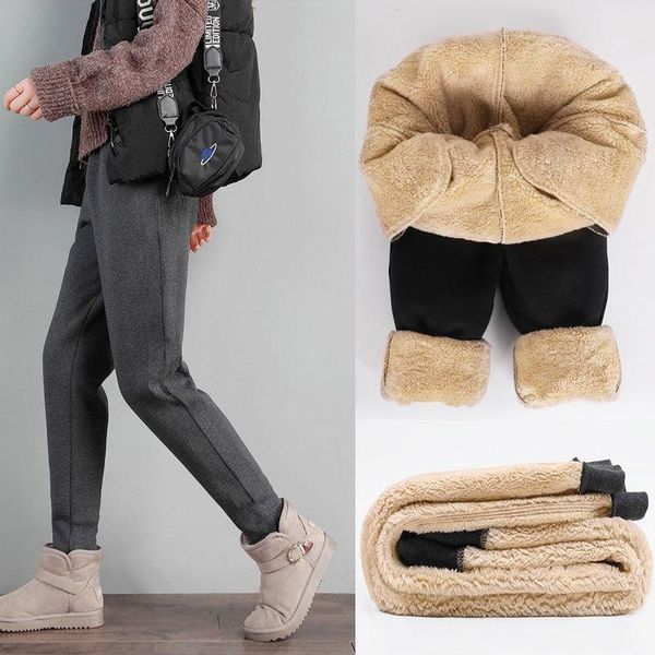 women's pants & capris autumn winter woman thickened warm straight harem female casual loose streetwear ladies high waist pant a250, Black;white 
women's pants & capris autumn winter woman thickened warm straight harem female casual loose streetwear ladies high waist pant a250, Black;white