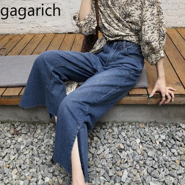 women's jeans gagarich women casual lady spring summer chic high waist wide leg ankle length pants femme korean loose split trousers, Blue
women's jeans gagarich women casual lady spring summer chic high waist wide leg ankle length pants femme korean loose split trousers, Blue