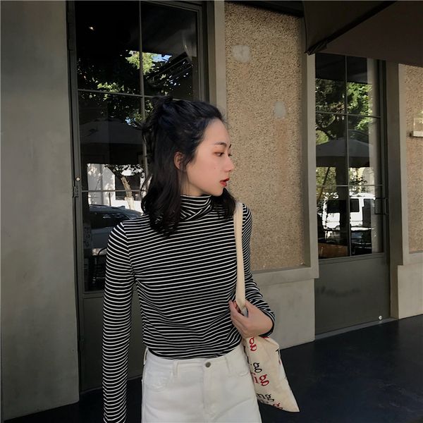 new 2021 women spring high striped turtleneck long sleeve shirts 97% cotton female shirt thin women's clothing nrbw c2gibeautiful, White
new 2021 women spring high striped turtleneck long sleeve shirts 97% cotton female shirt thin women's clothing nrbw c2gibeautiful, White