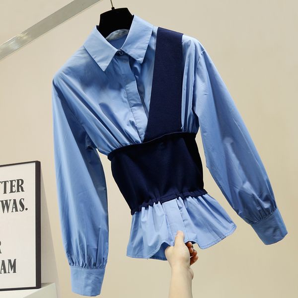 woman blouses new contrasting color seam waist all-match woman's long sleeve lapel shirt thin lady blouse t912, Black
woman blouses new contrasting color seam waist all-match woman's long sleeve lapel shirt thin lady blouse t912, Black