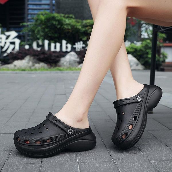 sandals 2021 summer thick-soled hole shoes women's outdoor heightening and slippers two comfortable non-slip beach, Black
sandals 2021 summer thick-soled hole shoes women's outdoor heightening and slippers two comfortable non-slip beach, Black