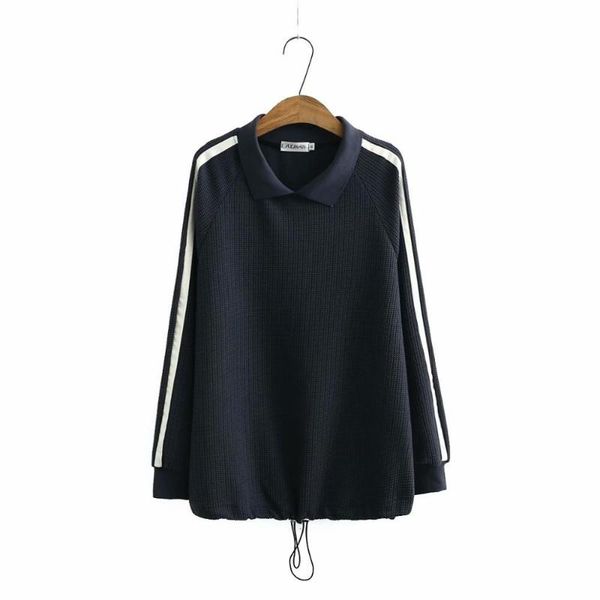 women's sweaters plus size turn-down collar women loose 2021 autumn winter casual ladies side stripe black navy pullovers female top, White;black
women's sweaters plus size turn-down collar women loose 2021 autumn winter casual ladies side stripe black navy pullovers female top, White;black