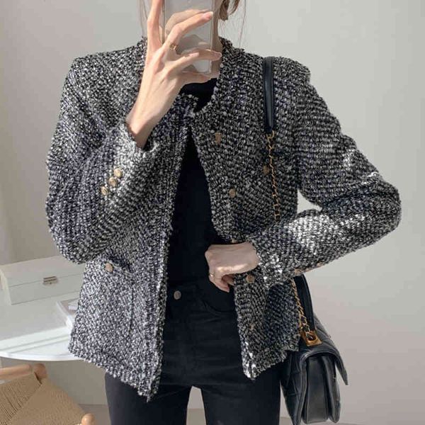 women's jackets onalippa tweed jacket short ladies autumn french temperament around the neck of metal single-breasted multi-pocket tass, Black;brown
women's jackets onalippa tweed jacket short ladies autumn french temperament around the neck of metal single-breasted multi-pocket tass, Black;brown