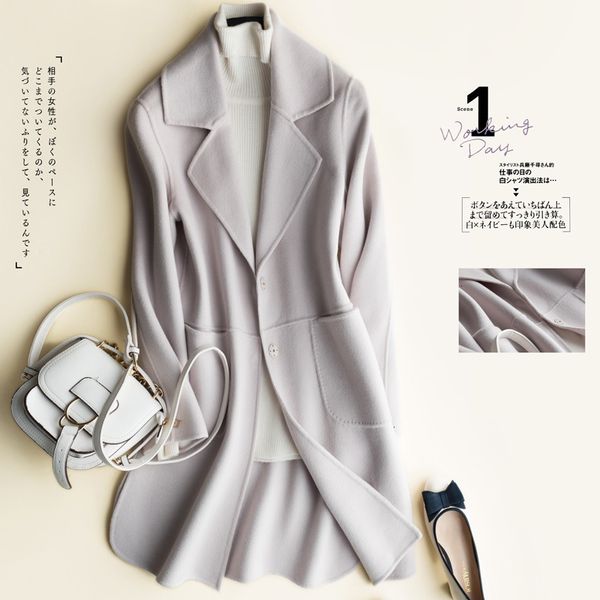 women's wool & blends 100% merino overcoat women long sleeve ladies autumn winter the fashion mid-long jacket coats thick warm ceb3, Black
women's wool & blends 100% merino overcoat women long sleeve ladies autumn winter the fashion mid-long jacket coats thick warm ceb3, Black