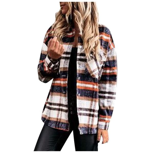 women's jackets for coat casual fashion woolen plaid shirt pocket long sleeve jacket female streetwear korean clothing, Black;brown
women's jackets for coat casual fashion woolen plaid shirt pocket long sleeve jacket female streetwear korean clothing, Black;brown
