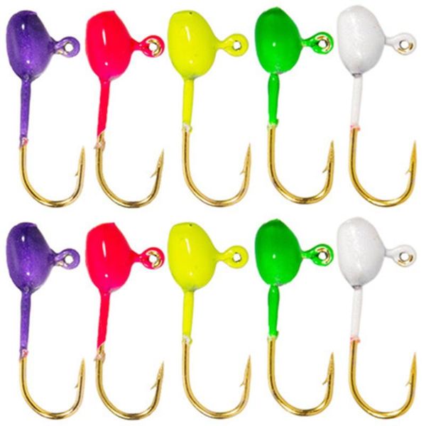 fishing hooks 10pcs jig head colored weedless crappie with hole winter ice lure hard baits soft worm pesca iscas tackle tool
fishing hooks 10pcs jig head colored weedless crappie with hole winter ice lure hard baits soft worm pesca iscas tackle tool