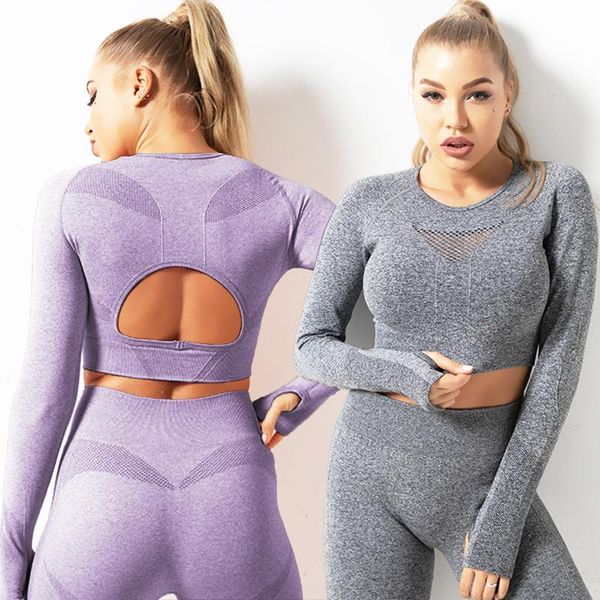 yoga outfit seamless hollow out thumb hole crop shirt women's gym clothing long sleeve backless breathable fit workout activewear
yoga outfit seamless hollow out thumb hole crop shirt women's gym clothing long sleeve backless breathable fit workout activewear