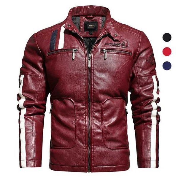 autumn winter plus size men's leather jacket vintage motorcycle jacket outwear man leisure warm outdoor camping overcoat 211110, Black
autumn winter plus size men's leather jacket vintage motorcycle jacket outwear man leisure warm outdoor camping overcoat 211110, Black