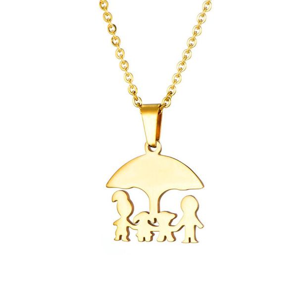 pendant necklaces stainless steel love family for women silver plated boys girls choker necklace bijoux femme jewelry wholesales