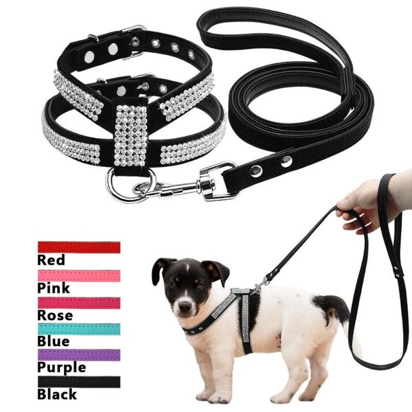 dog collars & leashes rhinestone suede leather padded puppy harness and leads bling for small dogs
dog collars & leashes rhinestone suede leather padded puppy harness and leads bling for small dogs