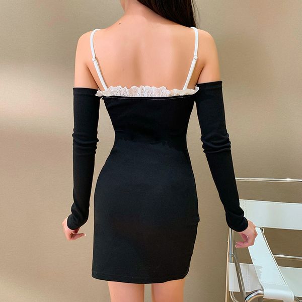 vintage elegant slim spaghetti straps mini dress women backless lace off shoulder long sleeve dress autumn party, Black;gray
vintage elegant slim spaghetti straps mini dress women backless lace off shoulder long sleeve dress autumn party, Black;gray
