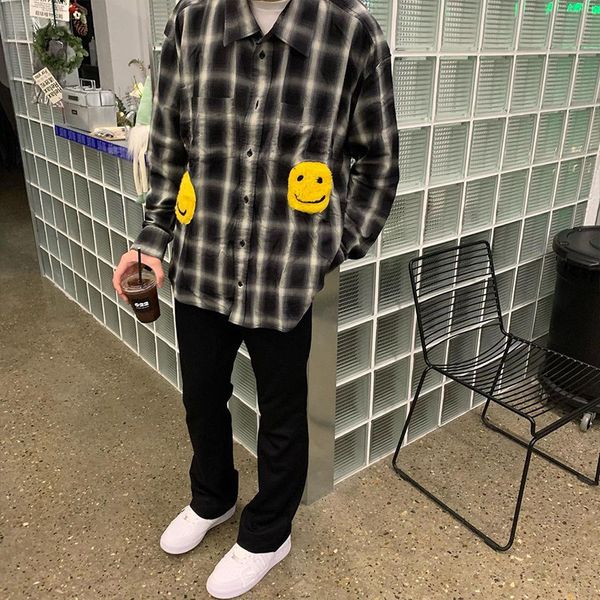 fashiondemon cpfm travis scott the same smiling face plaid high street couple street loose shirt casual coat men, Black
fashiondemon cpfm travis scott the same smiling face plaid high street couple street loose shirt casual coat men, Black